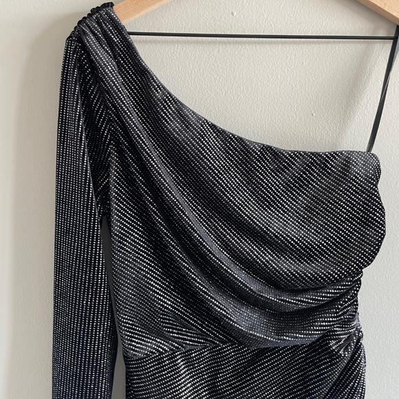 ALLSAINTS Ezra One-Shoulder Dress | Black | Size US 4 - Picture 6 of 16